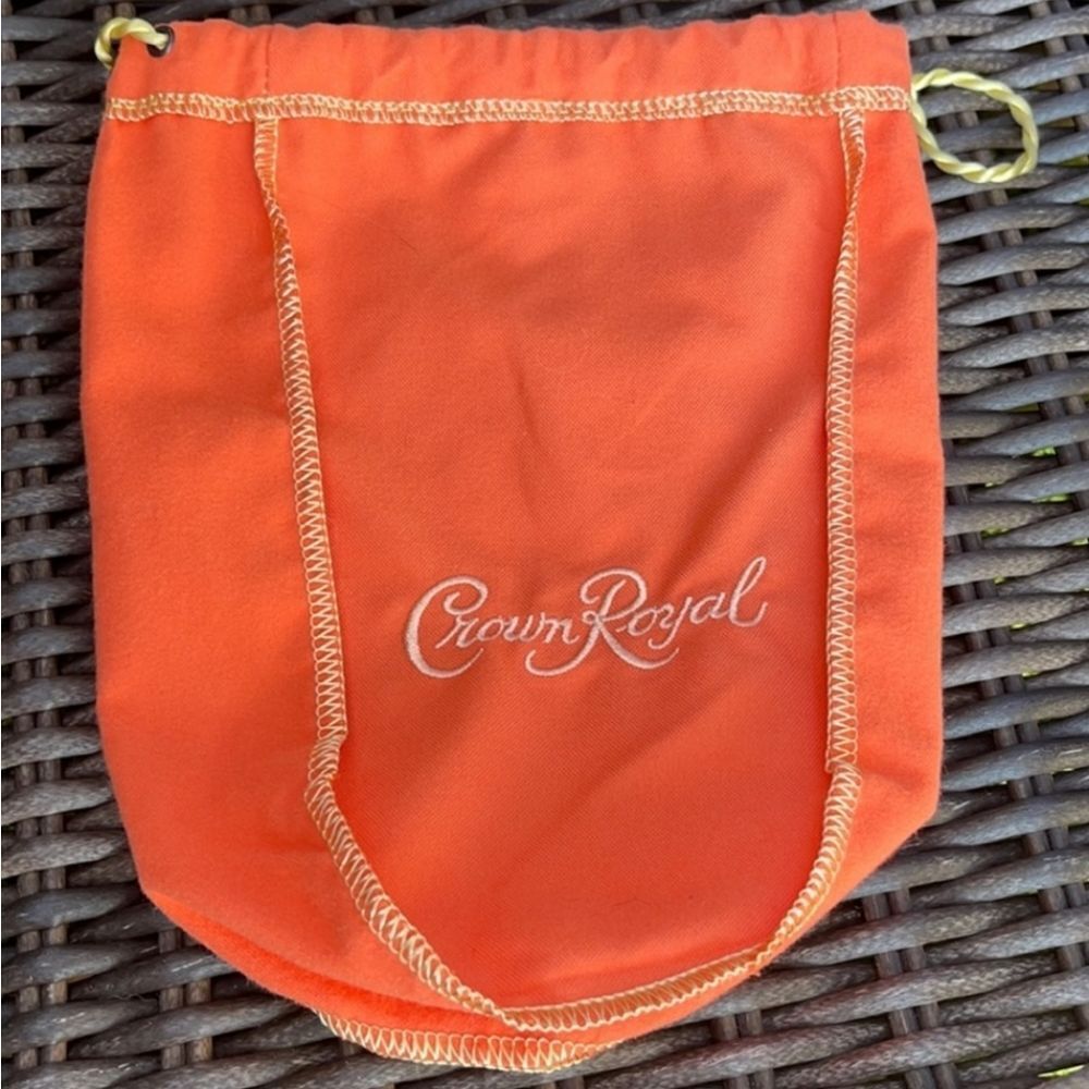 CROWN ROYAL PEACH DRAWSTRING BAG